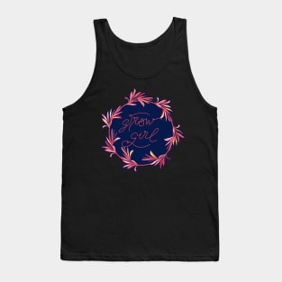 Grow Girl - positive motivational quote in deep blue Tank Top